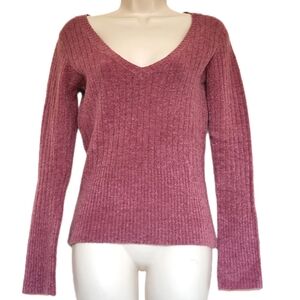 LE CHATEAU Vintage Y2K Pink Women's V-Neck Sweater Size Medium